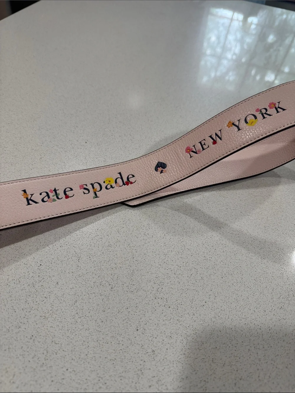 kate spade Blush Pink Floral Logo Leather Strap with Gold Hardware - Picture 2 of 4